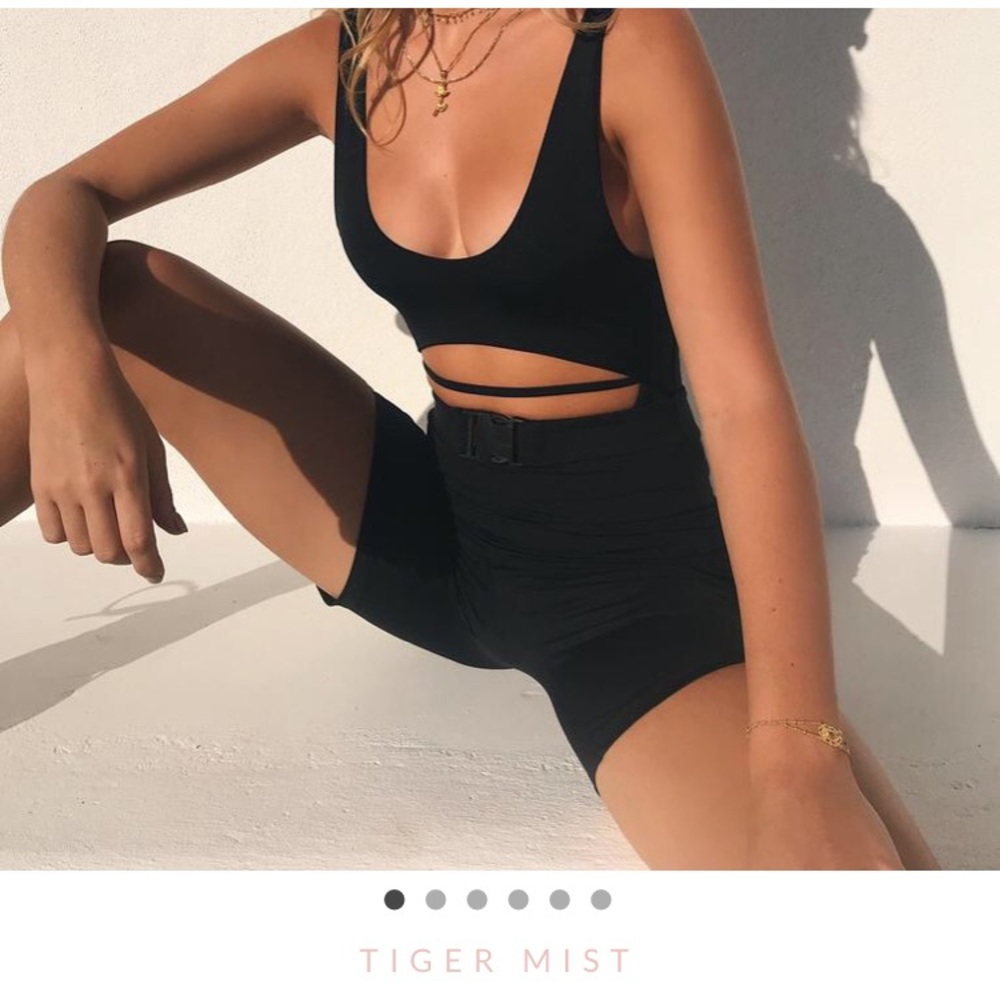 Biker shorts with buckle. Top not included